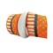 2.5" Linen Dots & Stripes Ribbon: Orange, Black, White (10 Yards)